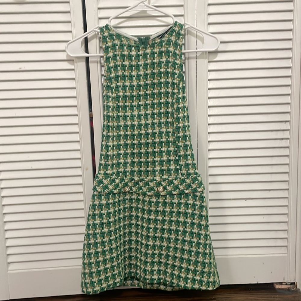Zara Green Tweed Dress XS